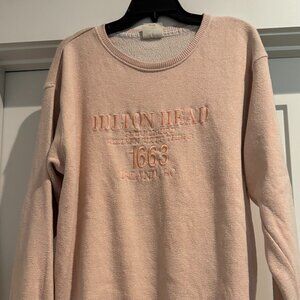 Pacific & Co. Hilton Head Island 1663 Apricot Peach Orange Top Crewneck Terry LG